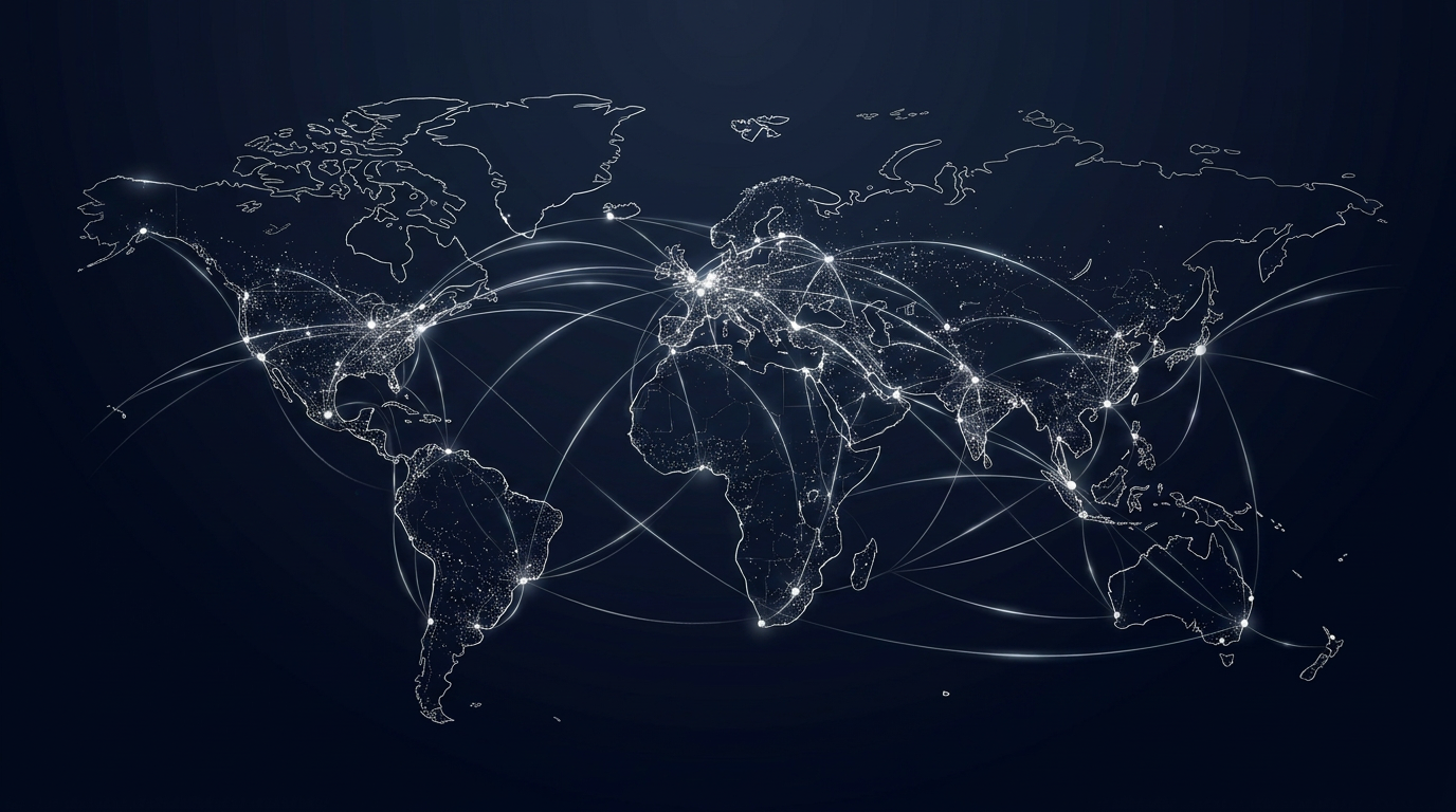Global trade connections — RA Vision links international capability with UAE opportunity